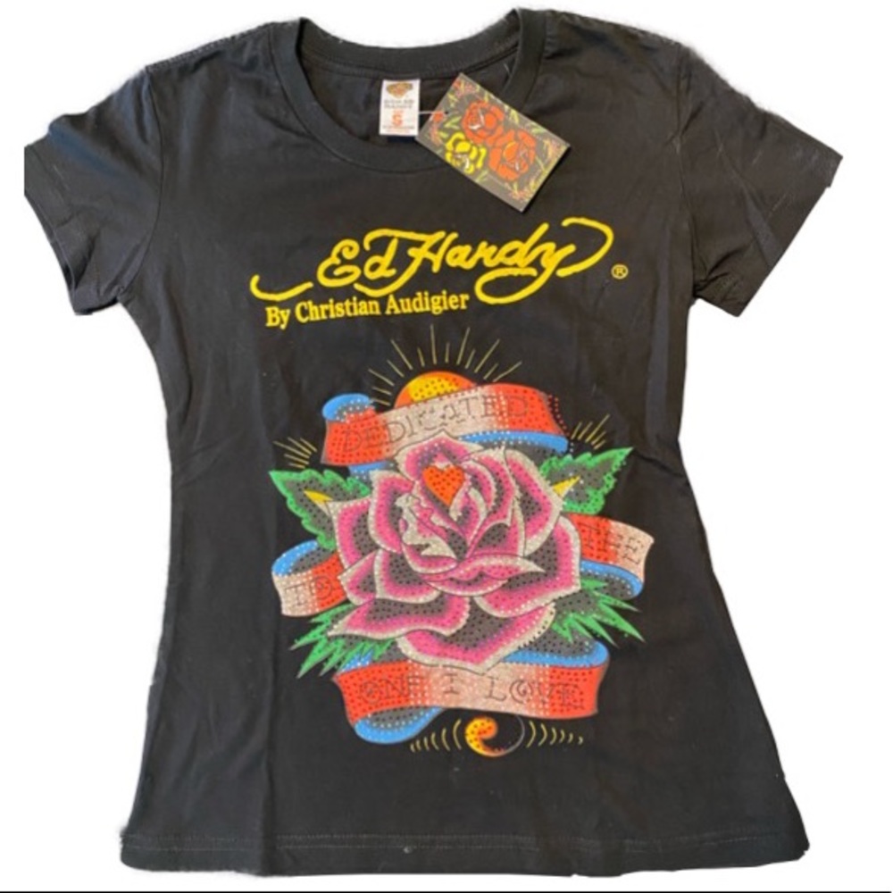 Ed Hardy Vintage Rhinestone Tee